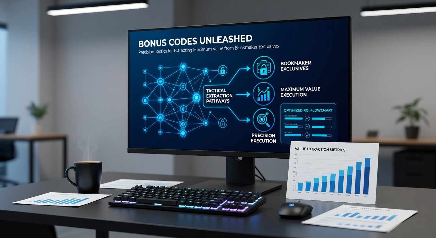 Close-up of a smartphone screen showing a successful bonus code redemption, with graphs illustrating profit growth from stacked bookmaker offers
