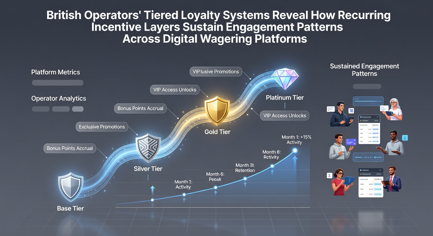 Diagram showing how British betting platforms organize tiered loyalty levels with recurring rewards