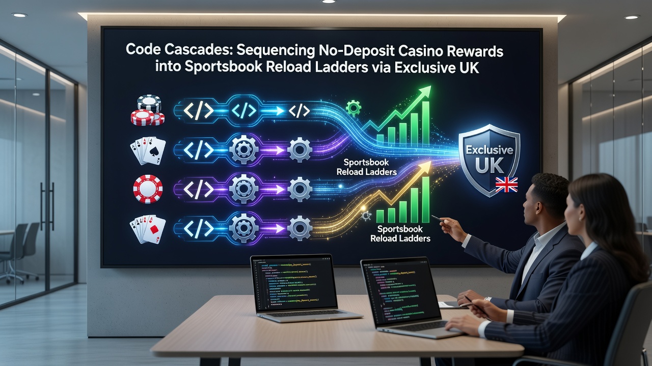 Flowchart illustrating how exclusive UK bookmaker codes connect casino rewards to successive sportsbook reload tiers