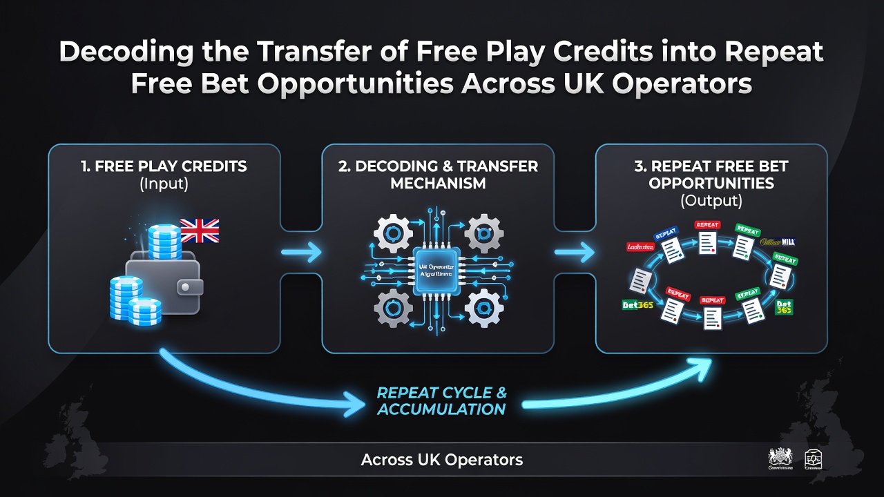 Screenshot example of a UK operator interface displaying transferred free bet balance ready for use on upcoming fixtures