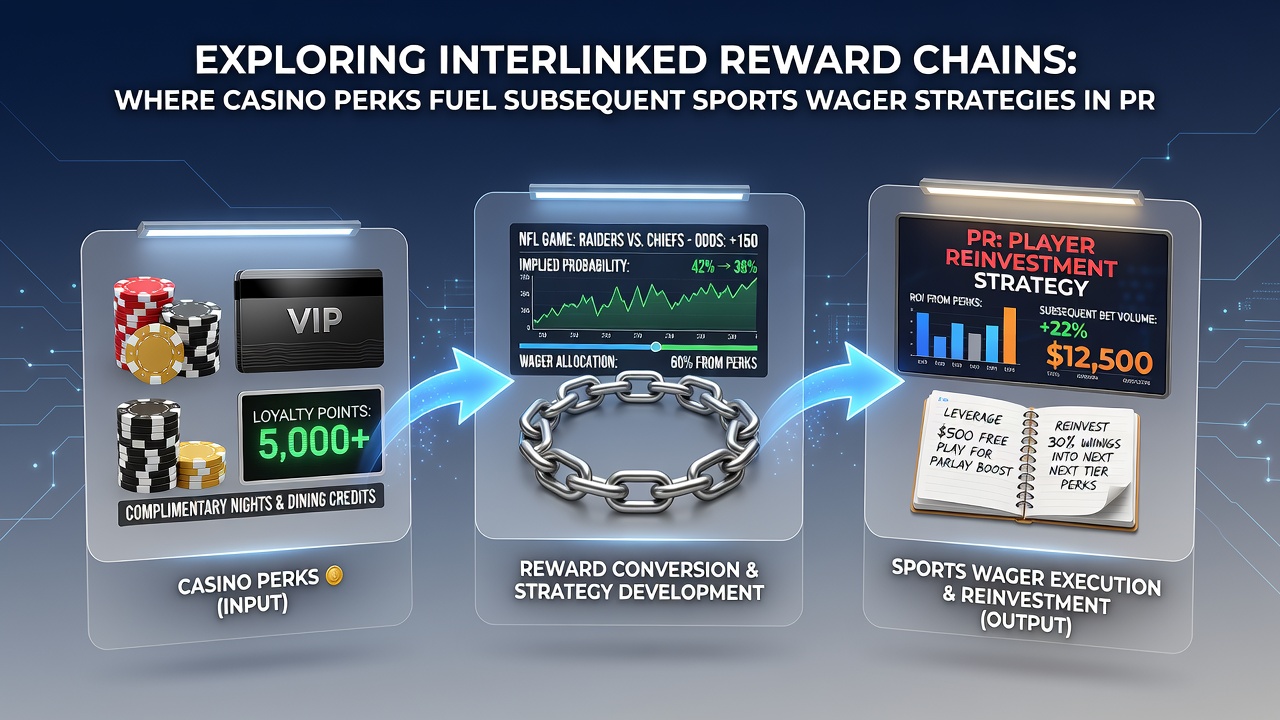 Flowchart of reward chain progression from casino to sports betting