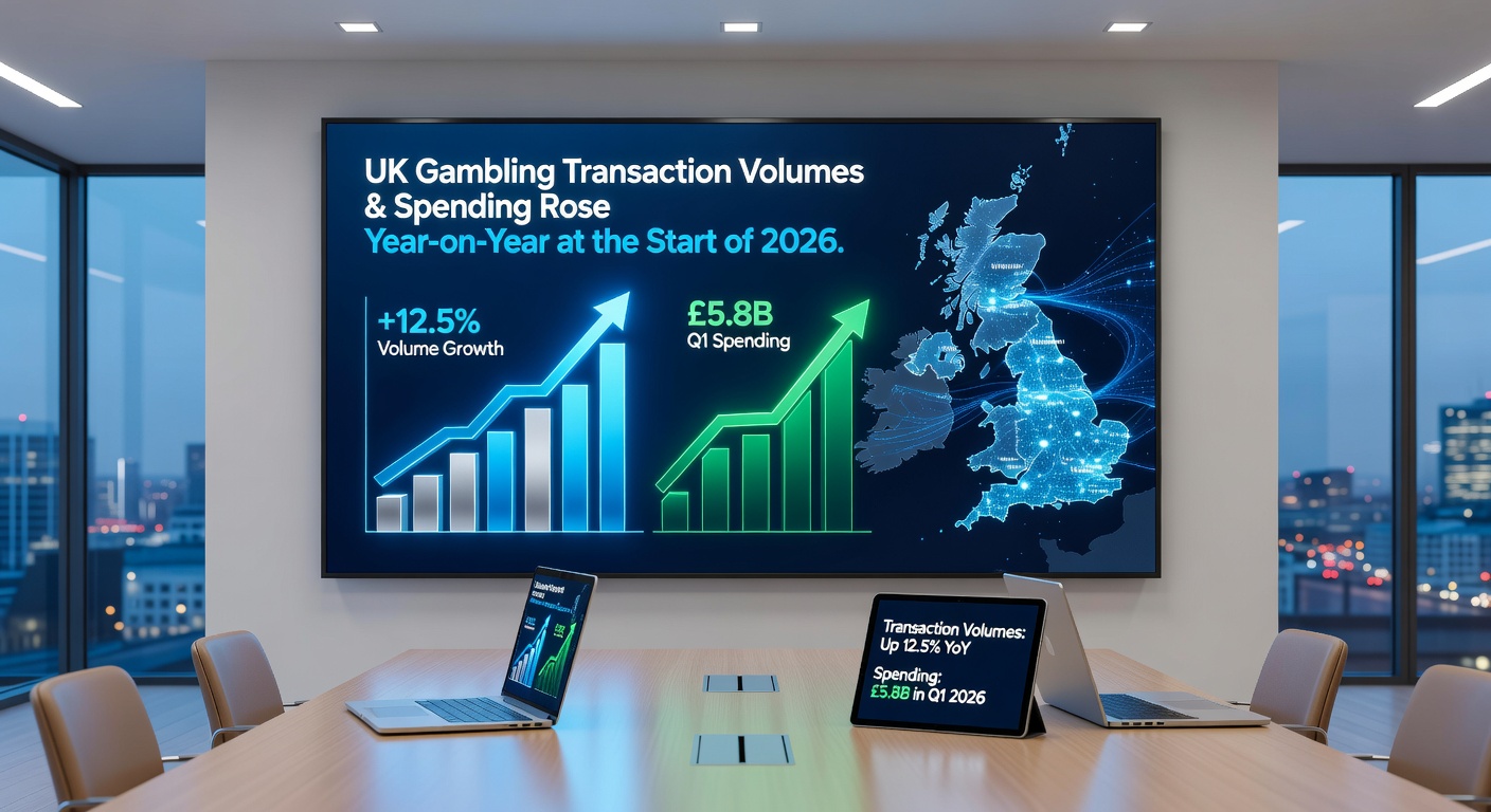 Infographic detailing gambling support referrals increase and top spender averages in UK for 2026