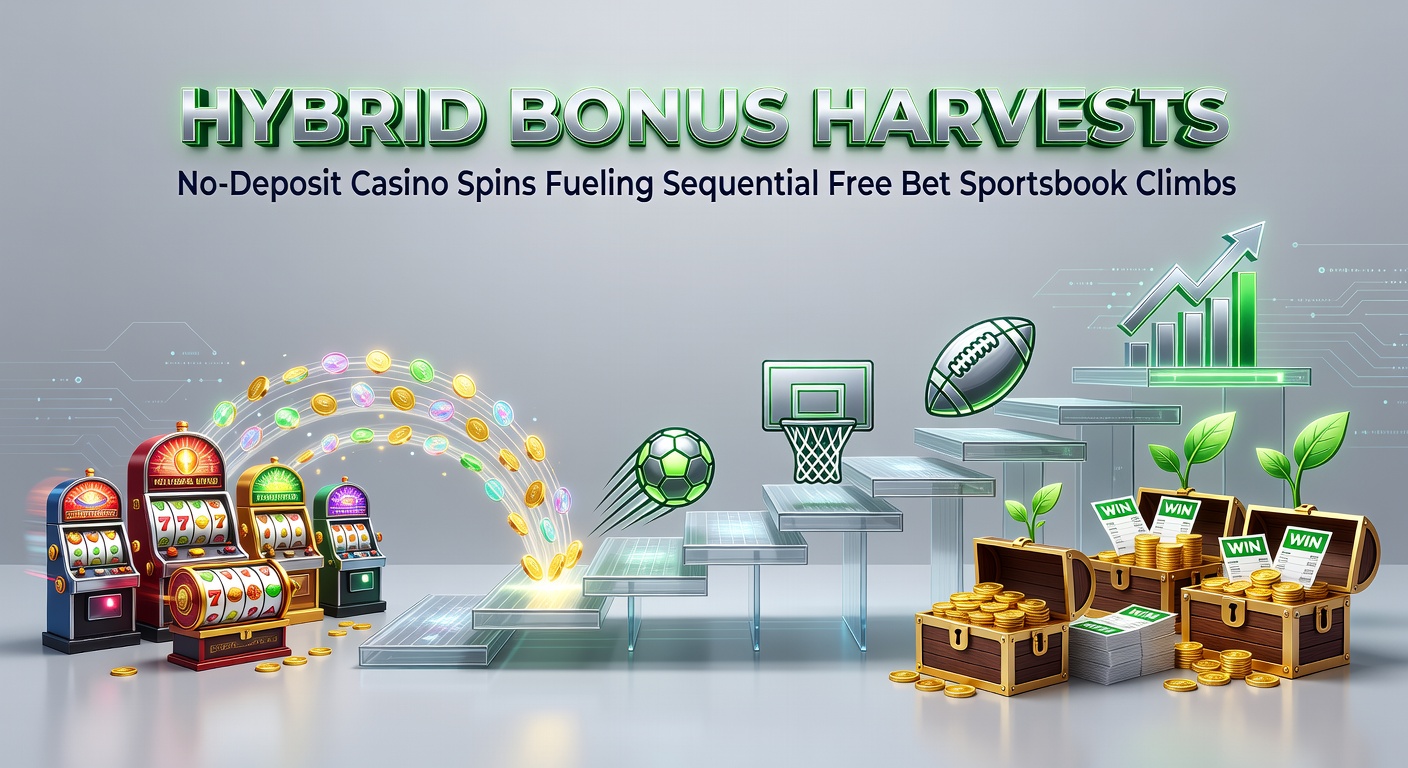 Diagram depicting a ladder of free bets climbing from casino spin base, with icons for sports events and bonus multipliers