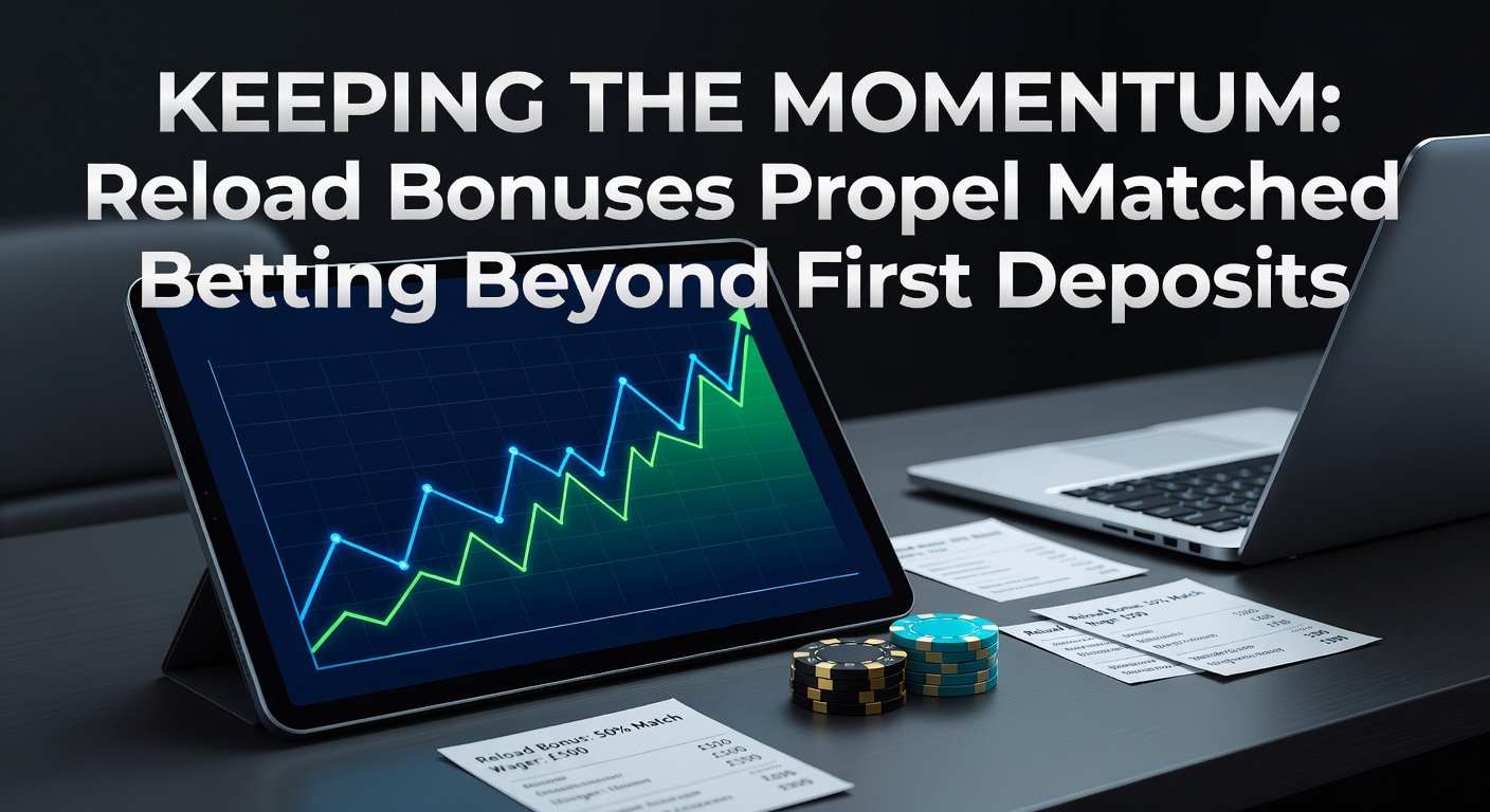 Graphic showing a sequence of reload bonus offers building on initial matched betting wins, with arrows indicating sustained profit flow