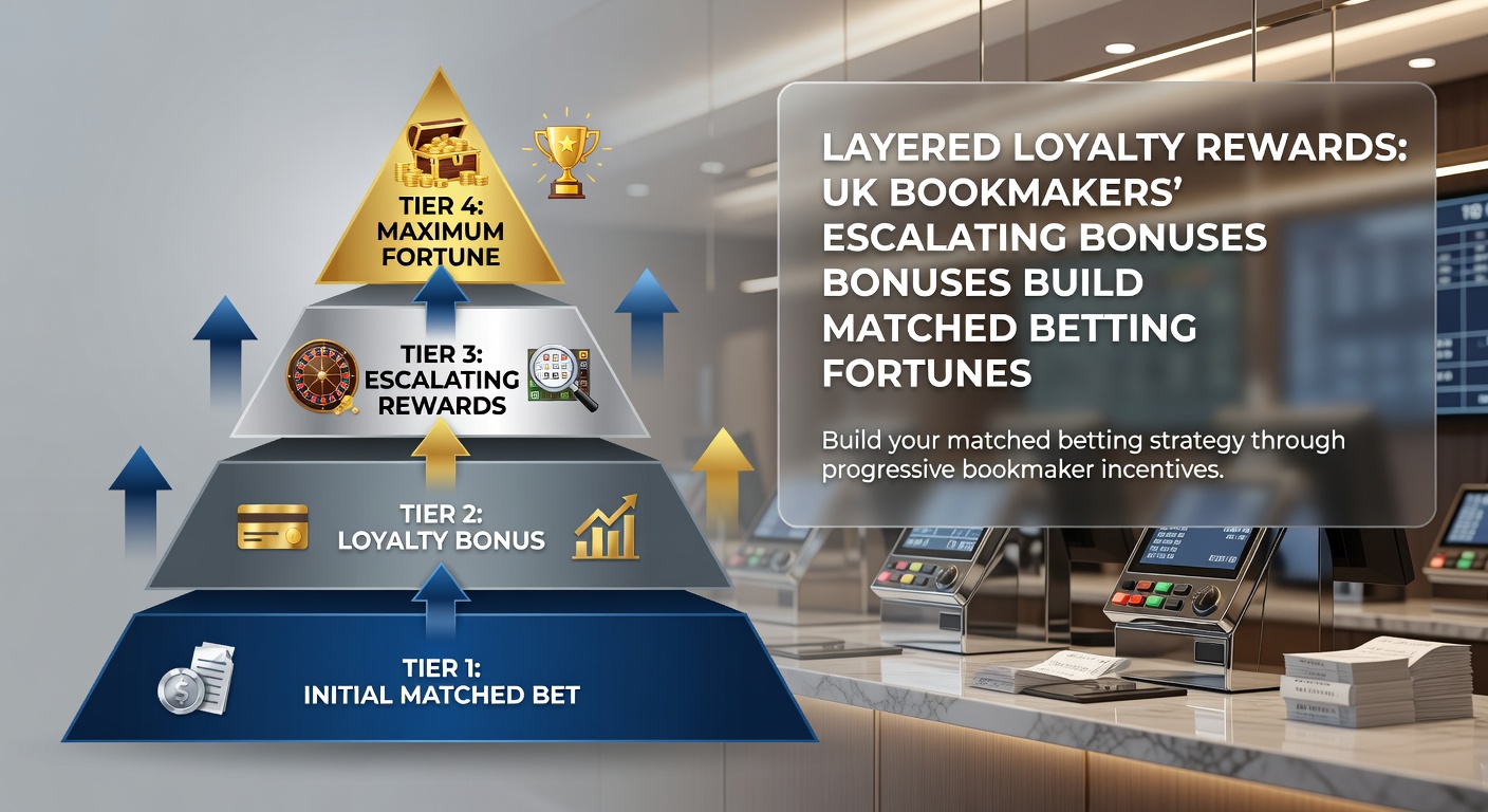 Screenshot of a UK bookmaker loyalty dashboard displaying tier progression bars, bonus balances, and upcoming reward unlocks