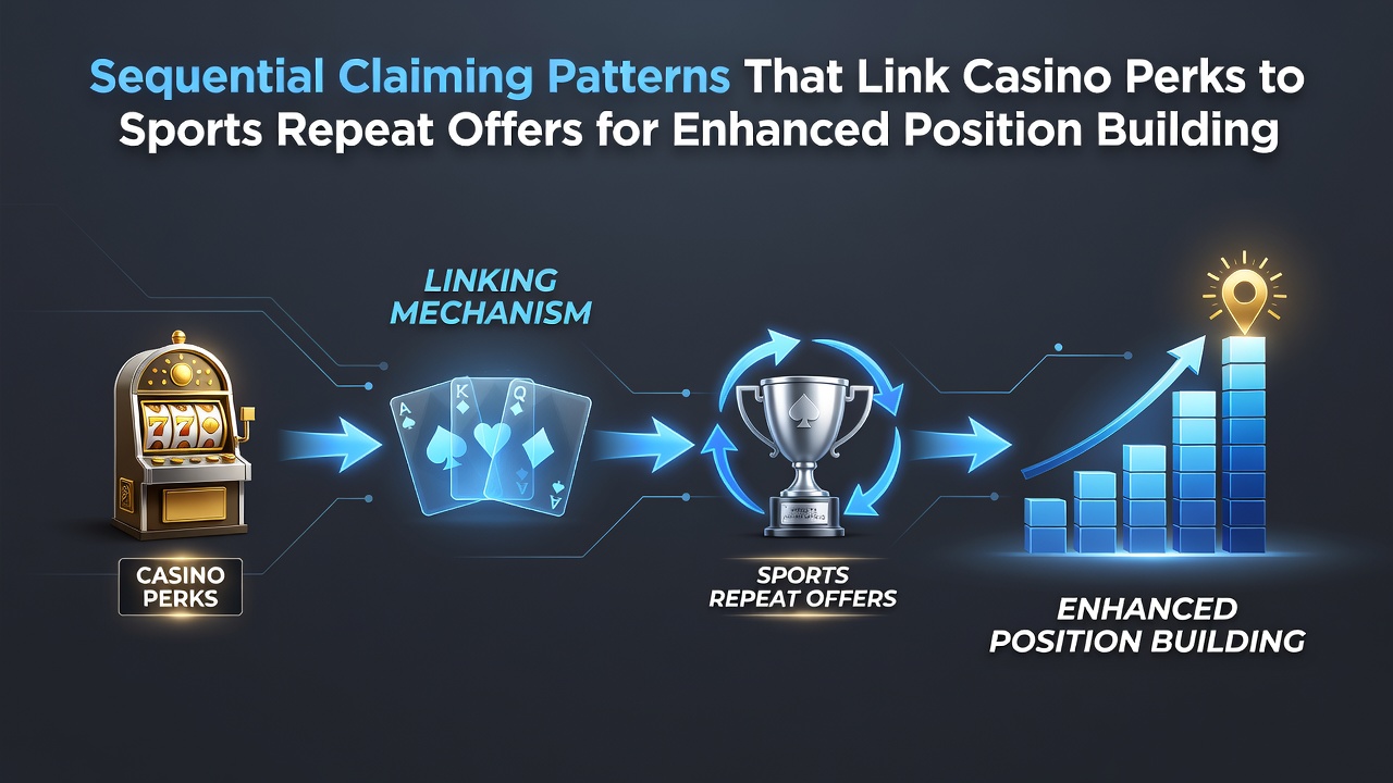 Diagram showing sequential bonus claim flows between casino and sports platforms