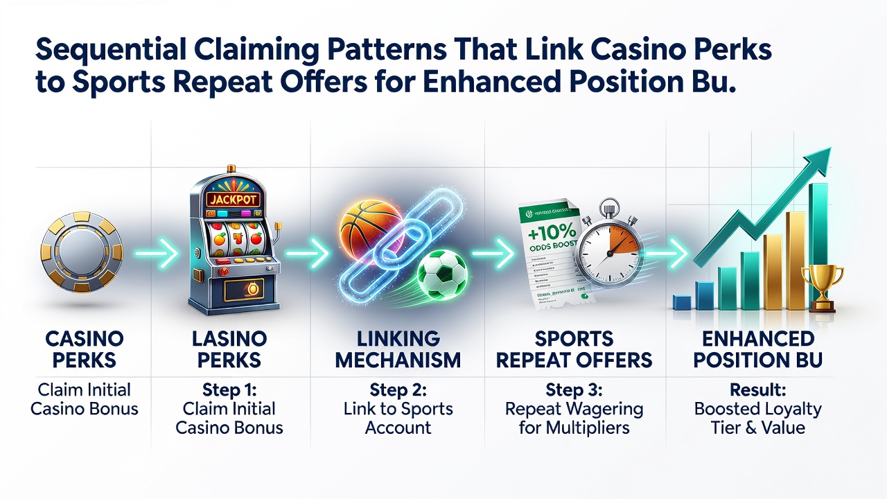 Flowchart of casino-to-sports bonus chaining with timing indicators