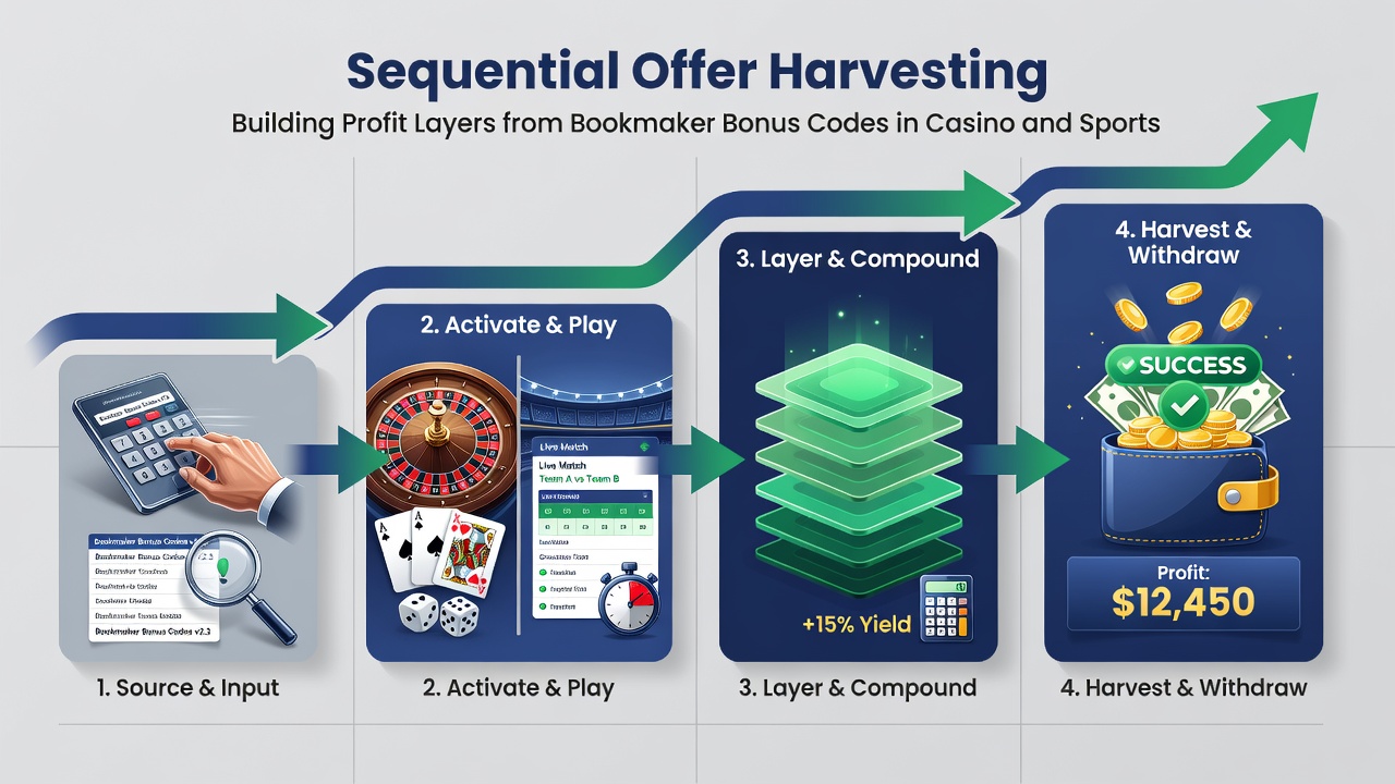 Diagram of profit layer accumulation across sequential casino and sports offers