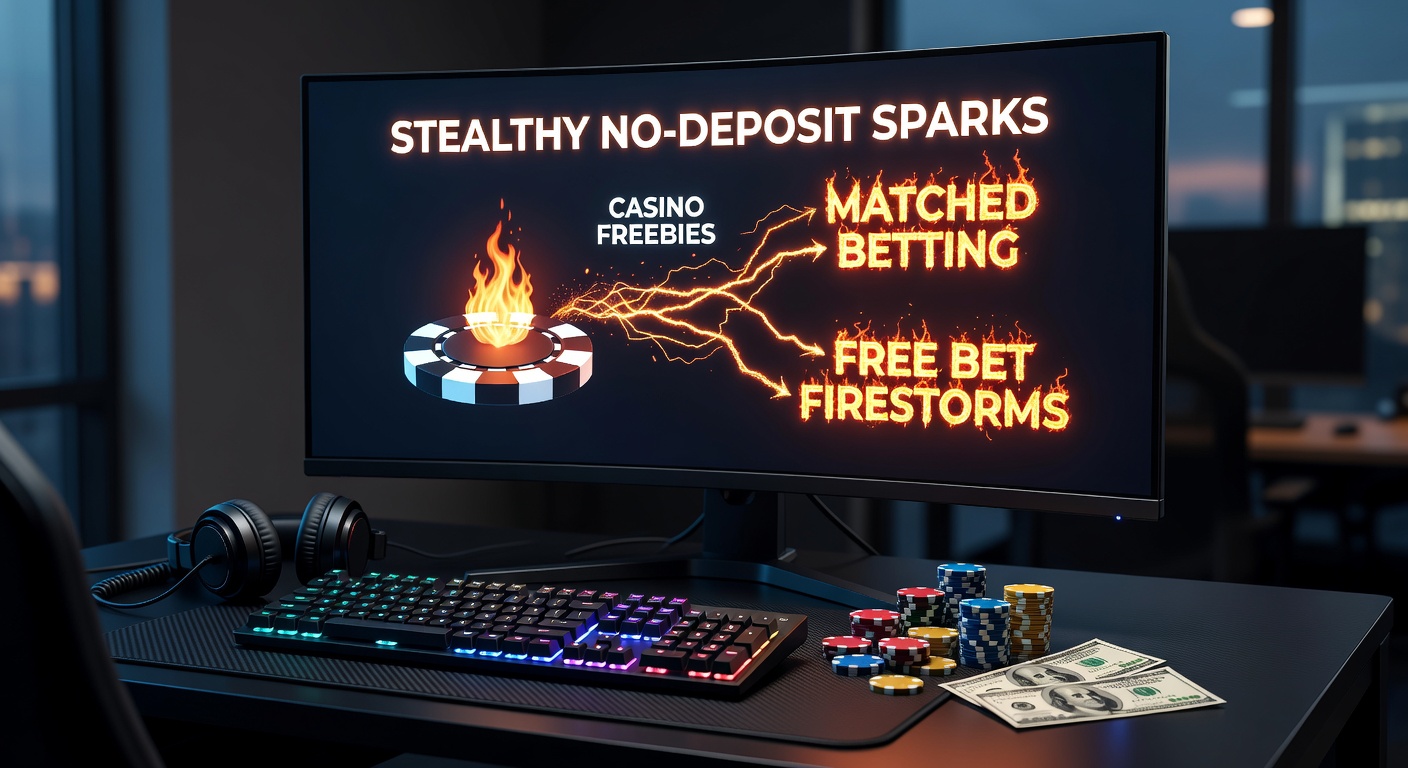 Illustration of a subtle casino bonus icon sparking a chain reaction of free bet flames in a matched betting diagram