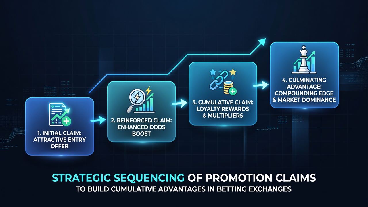 Dashboard view of promotion calendars and claim sequencing tools used on betting exchange platforms