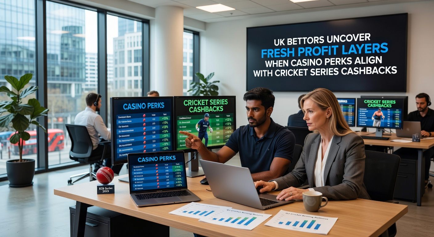 Cricket match highlights displayed alongside casino bonus terms on a betting platform interface